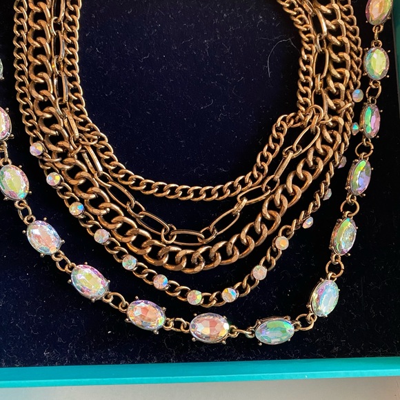 Beautiful chain necklace that illuminates dress colours . Brand new - Picture 2 of 3